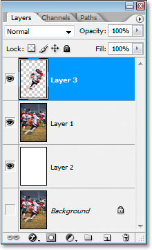 Copying the selection to a new layer.